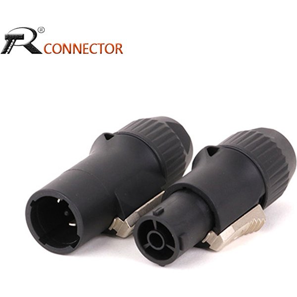 Connecteurs de câble de châssis femelle, 10 pièces, 3 broches entrée/sortie, verrouillage étanche, prise mâle Powercon, matériau PA66 de qualité IP65