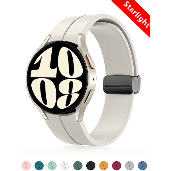 Bracelet en Silicone d'origine pour Samsung Galaxy Watch 6 5 4, classique, 47mm 43mm 44mm 40mm, boucle magnétique Galaxy Watch 5 Pro 45mm