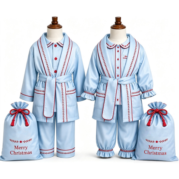 Autumn Baby Boy Girl Embroidered Red Blue Robe Suit Bag For Casual Party Birthday Photography C407