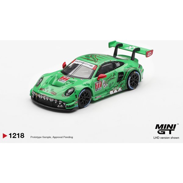 MINIGT 1/64 Porsche 911 GT3 R (992) # 77 AO Racing MGT01218-CH Auto-Legierungsspielzeug Druckguss-Metallmodell Kinderspielzeug für Jungen