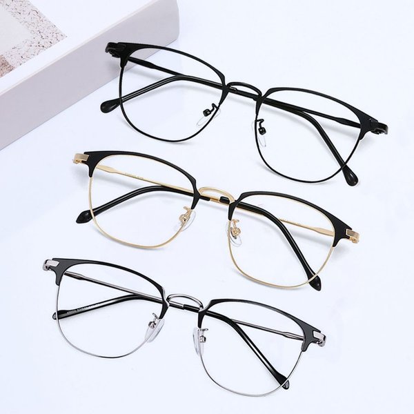 Anti-Blue Light Glasses for Men Women Fashion Oversized Metal Frame Ultralight Eye Protection Eyeglasses Office Computer Goggles