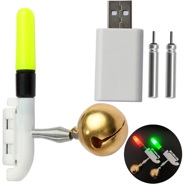 Angeln Licht Stick Stange Glocke LED CR425 3,6 V Lithium-Batterie USB Ladung Leucht Tackle Nacht Helle Lampe Werkzeuge Fisch beißen Alarm