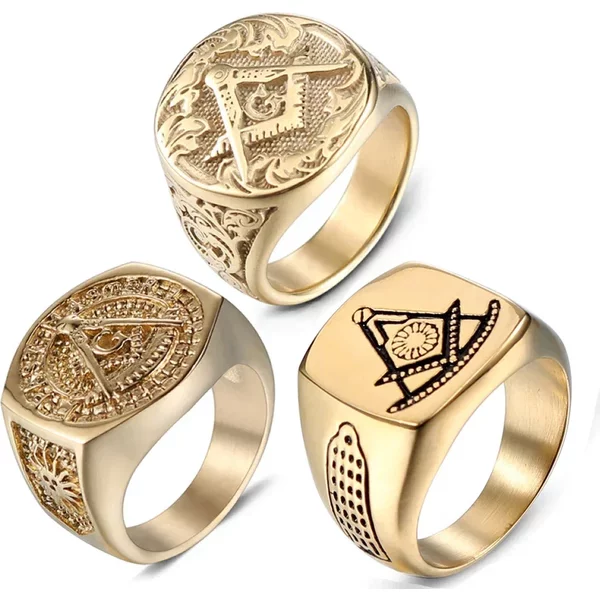 Bague en acier inoxydable plaqué or pour hommes, taille 7/8/9/10/11/12/13, lettre A G, étanche, ne rouille jamais, bijoux de doigt masculin, vente en gros