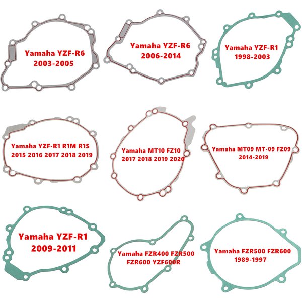 Motorcycle Engine Stator Cover Crankcase Gasket For Yamaha YZF-R1 R6 R1M R1S MT09 MT-09 FZ09 MT10 FZ10 FZR400 FZR500 FZR600