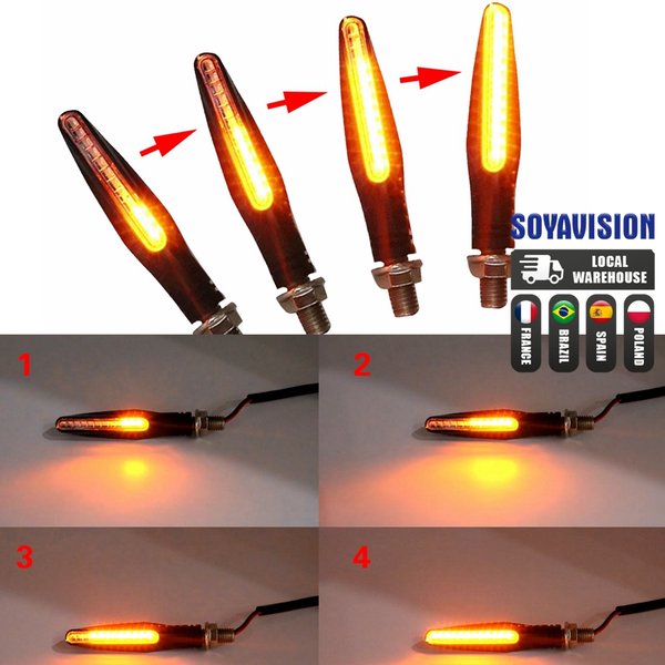 Clignotants LED universels pour moto, clignotant arrière, clignotant à eau courante, accessoires de clignotants, IP68, 12V