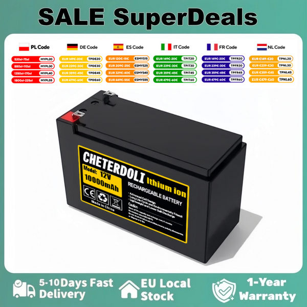 12V 10Ah 18650 Wiederaufladbare Lithium-Batterie mit BMS für Kinderautos, für Sprühgeräte, Auto-Solarstrom, sofort einsatzbereit + 3A-Ladegerät