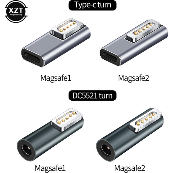 NEW Quality Magnetic USB C Adapter Type C to Magsaf* 2 /DC5521 to Magsaf1 Connector PD Quick Charge Adapter For MacBook Air/Pro