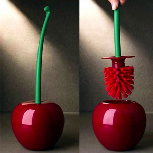 Brosse de toilette en forme de cerise, ensemble de porte-brosse de lavabo, Borstel Cepillo Wc, brosse de lavabo créative et ravissante, nettoyage des toilettes