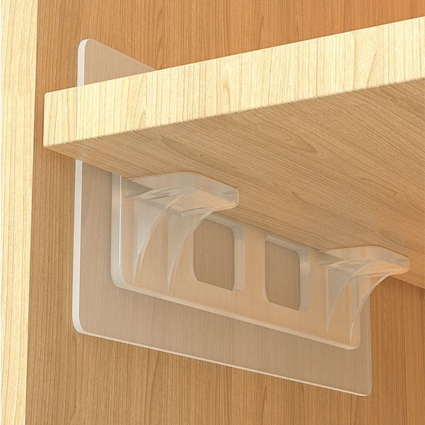 Supports de cloison d'étagères auto-adhésifs, Support d'étagère sans poinçon, supports de placard, Clips de Support d'armoire, autocollant de cintre mural