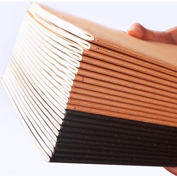Lot de 5 cahiers A5 B5 A4, 36 feuilles/72 pages/chaussette, papier Kraft et couverture noire, fournitures de bureau et d'étude QP-09