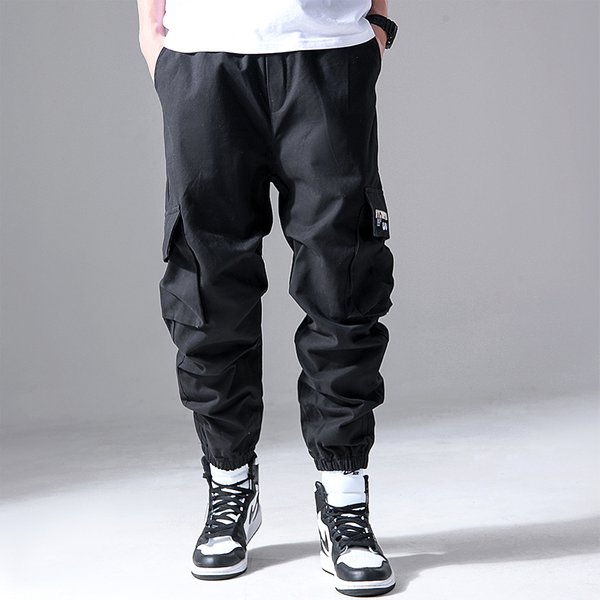 Pantalon Cargo Hip Hop pour hommes, multi-poches, tendance, Streetwear, couleur unie, survêtement décontracté, jogging en coton