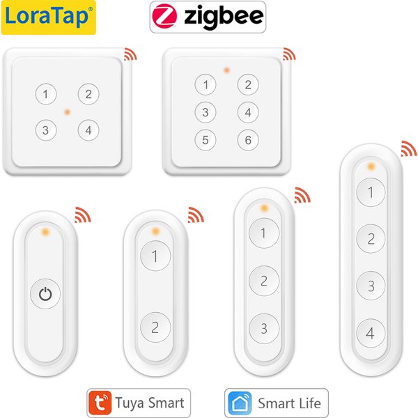 LoraTap ZigBee 3.0 Wireless 6-Druckknopf-Fernbedienung Tuya Scene Automation Control Switch Smart Life App