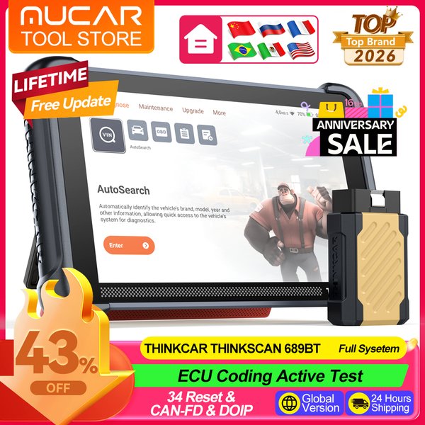 THINKCAR Thinkscan 689BT CANFD Diagnosegerät Vollsystem OBD2 Scanner-Tool 35 Reset-Funktionen Lebenslange Kostenlose Updates Diagnose-Scanner