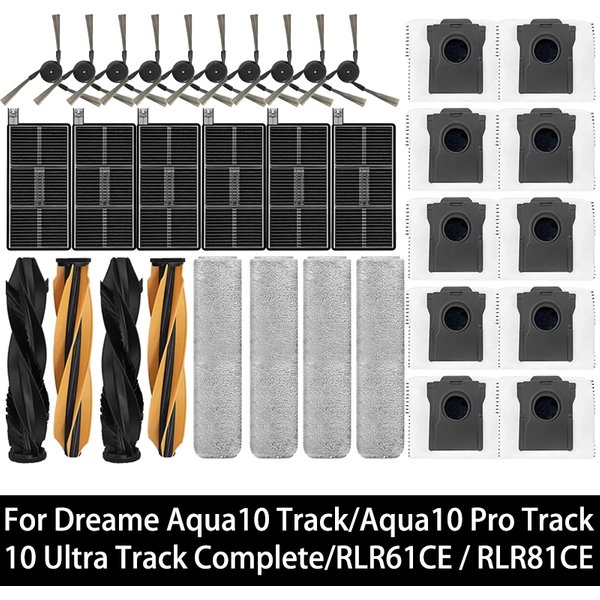 For Dreame Aqua10 Track, Aqua 10 Pro Track, 10 Ultra Track Complete, RLR61CE / RLR81CE Parts Brush Filter Mop Bag Accessories