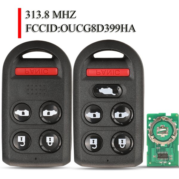 Jingyuqin-Porte-clés de voiture à distance intelligent, 5/6 boutons, 313.8Mhz, FCCID: OUCG8D399HA, adapté pour Honda Odyssey EX EXL