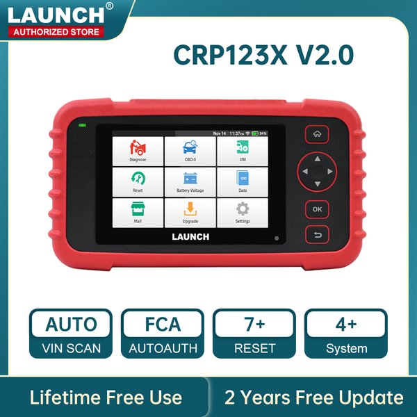 DE LAUNCH X431 CRR123X V2.0 Auto OBD2 Diagnosegerät Auto OBD Scanner ABS SRS Motor AT+ 7 Reset-Service Kostenlose Updates