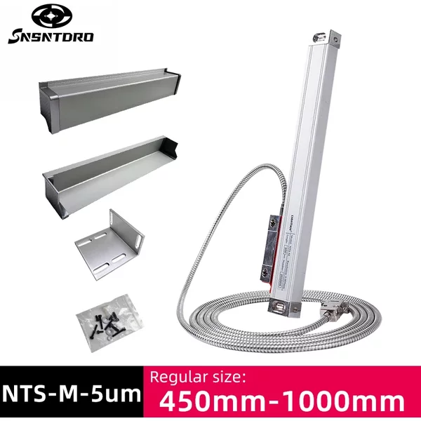 NT-M-5um Hochpräziser Fräsdrehmaschinenschleifer DRO Linearglaswaage 450 mm-1000 mm TTL 5 VDC Gitterlineal Sensor Verschiebung