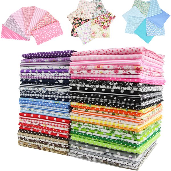 Tissu en coton fait à la main pour travaux grossier, tissu de courtepointe, calandre, patchwork Telas, 50x50cm, ensemble de 7 pièces