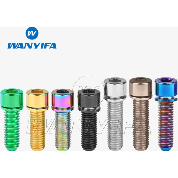Wanyifa Boulons en titane M7 x 20 mm M7 x 25 mm avec rondelle pour tige de vélo