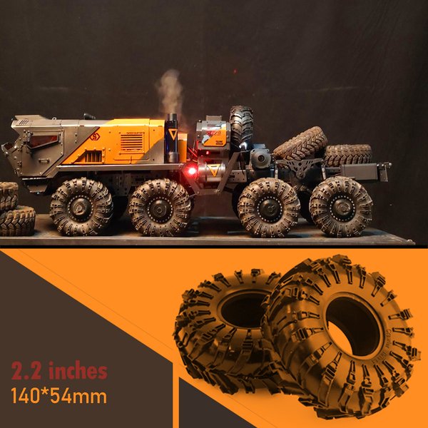 Super Large 140*54mm 2.2" Rubber Wheel Tires for 1:10 RC Rock Buggy Crawler Car Traxxas TRX4 Axial SCX10 90046