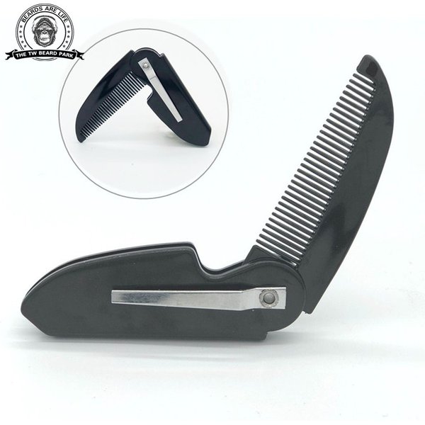 Peigne de Poche Pliant Fait à la Main pour Homme, Lisseur à Dents Fines, pour RefToilettage, Coiffure, Barbe ou Moustache