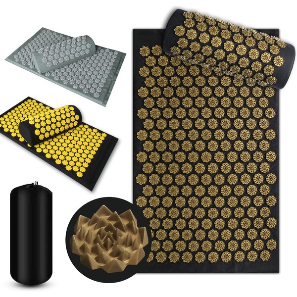 Shiatsu Acupressure Mat Spike Massage Pad Kuznetsov's Applicator Sport Fitness Cushion Pillow Massager Yoga Mat Pilates Exercise