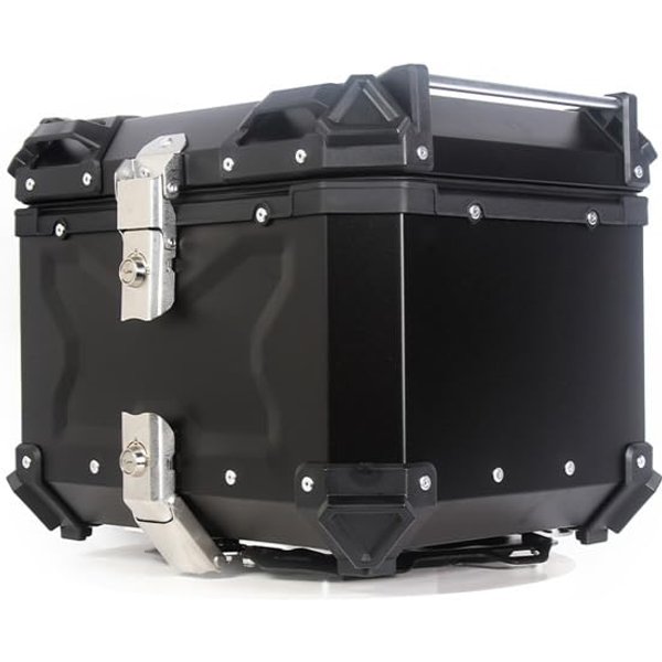 45L Motorrad-Topcase aus Aluminiumlegierung – Wasserdicht, Staubdicht, Stoßfest, Heckgepäckbox, Diebstahlsicherung, Schnellverschluss, Herausnehmbare Auskleidung, Reflektierende Streifen, Helmablage