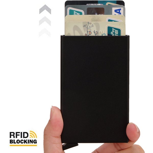 RFID-Smart-Geldbörse, Kreditkartenhalter, Metall, dünn, schlank, für Herren und Damen, Pop-Up-Geldbörse, minimalistisches Design, kleiner Kartenhalter, Geldbörse für Herren.
