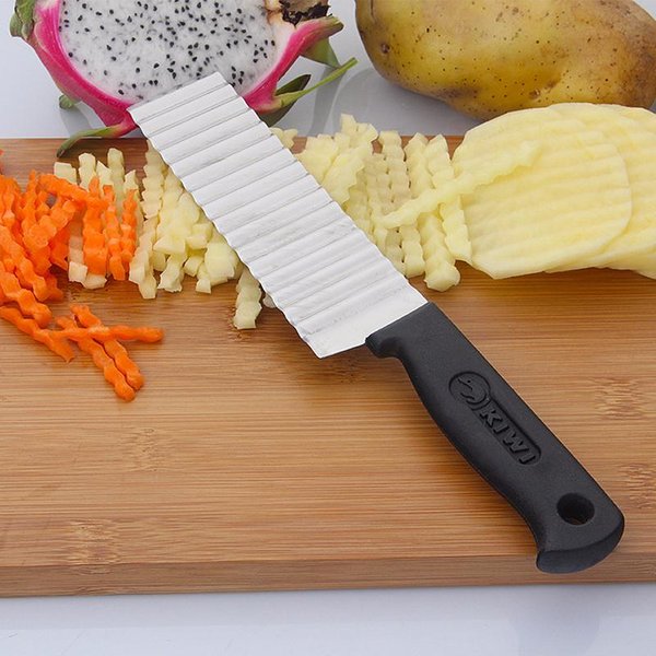Couteau ondulé français en acier inoxydable, coupe-pommes de terre professionnelle, couteau ondulé, couteau à onduler les pommes de terre