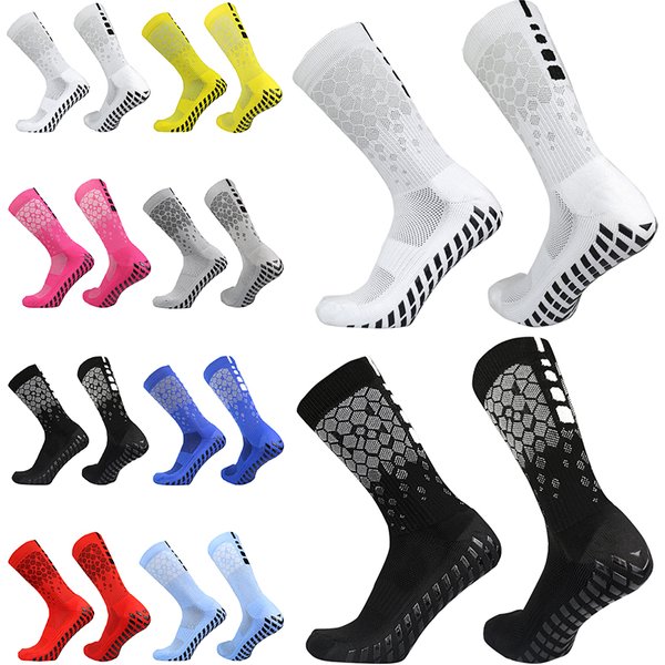 2023 New Men Women Football Socks Honeycomb Graphics Breathable Sports Arrow Silicone Anti Slip Grip Soccer Socks