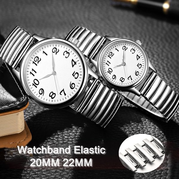 Elastic Stainless Steel Watch Band 18mm 20mm Women Men Strap Silver Gold Bracelet Expansion Wristband Tool Watches Accessories