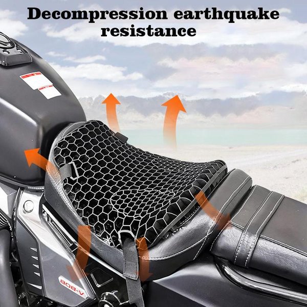 Motorrad Waben gel Sitzkissen 3d Mesh Stoff Komfort Auto bike Dekompression bezug stoß dämpfende Entlastungs kissen