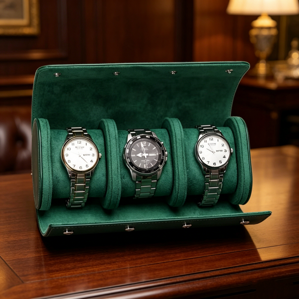 Modische Leder-Uhrenbox mit 1/2/3 Fächern, Tragbare Aufbewahrung für Rolexlitbreas Santos Omg Mechanische Quarz-Uhren, Staubdichte Box