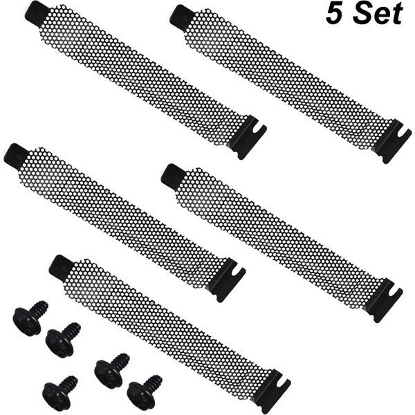 5 Stück PCI-Steckplatz-Abdeckung/PCI-Steckplatz-Abdeckung, Filter, Blindplatine, Lüfter, Staubbelüftung, PC-Computergehäuse, Grafikkarte + Schrauben