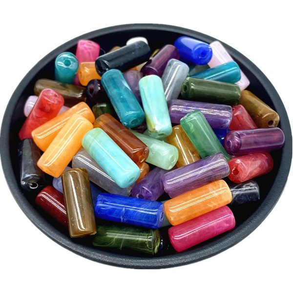 20 teile/los 8x20mm Zylinderform Acryl perlen lose Abstand halter Perlen DIY Schmuck Zubehör