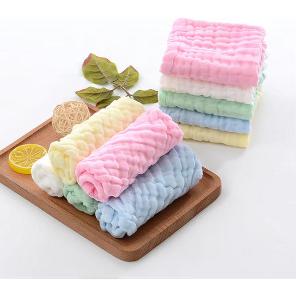 5 Stück 25x25cm Babyhandtuch, Badetücher, Waschlappen, Musselin-Tücher, Baumwoll-Handtücher, Mulltücher zum Baden, Füttern, als Kindertaschentuch