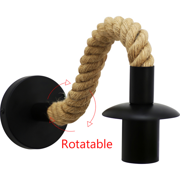 Retro Hemp Rope Wall Lamp Industrial Decor Wall Light E27 Edison Bulb Iron Wall Lamp Indoor Loft Itdoor Led Wall Light