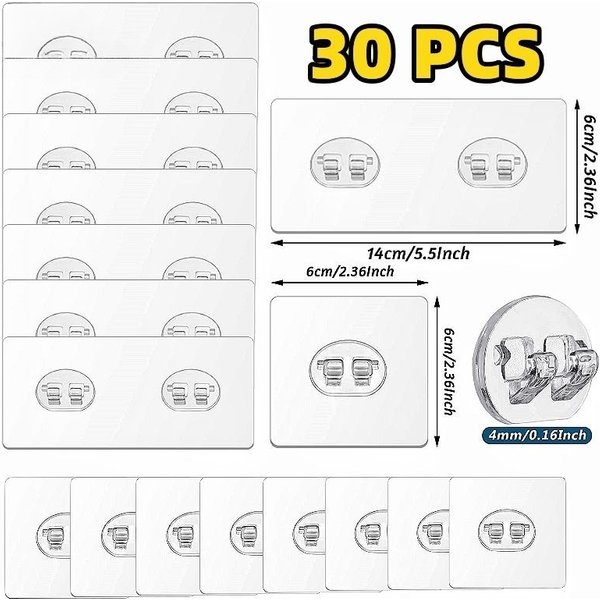 Crochets Adhésifs pour le Bain, Autocollants Muraux de Douche, Remplacement Adhésif, Aucune Proposition, 30 Paquets