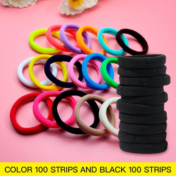 Nahtlose Gummiband hoch elastische Haarband zufällige Farbe 100 plus schwarz 100