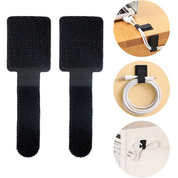Reusable Cable Ties Fastening Wire Organizer Cord Rope Holder Self Adhesive Adjustable Cord Organizer Straps Desk Management