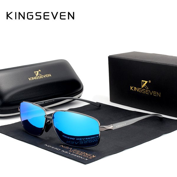 KINGSEVEN Vintage Retro Marken-Designer Polarisierte Sonnenbrille für Herren, Quadratische Klassische Herren-Sonnenbrille UV400 N7088