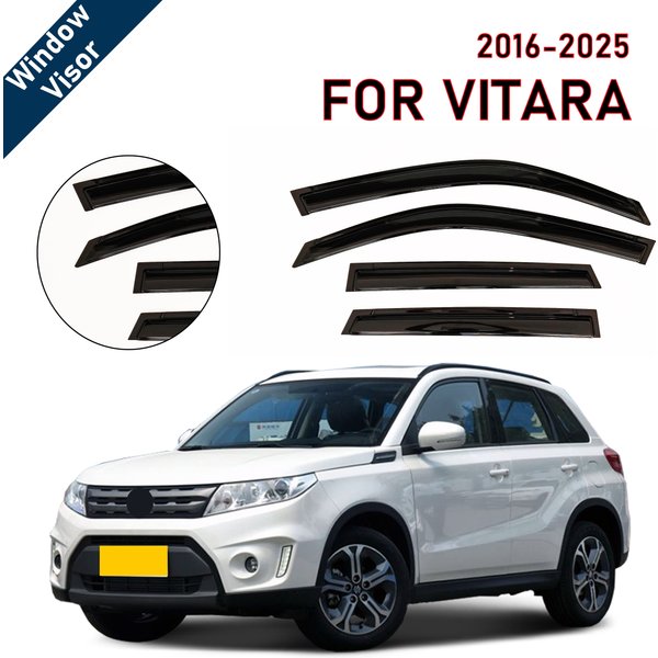 Pare-soleil pour fenêtres de Suzuki Vitara LY 2016-2025, en acrylique noir, sans perçage, lot de 4, déflecteurs de pluie.