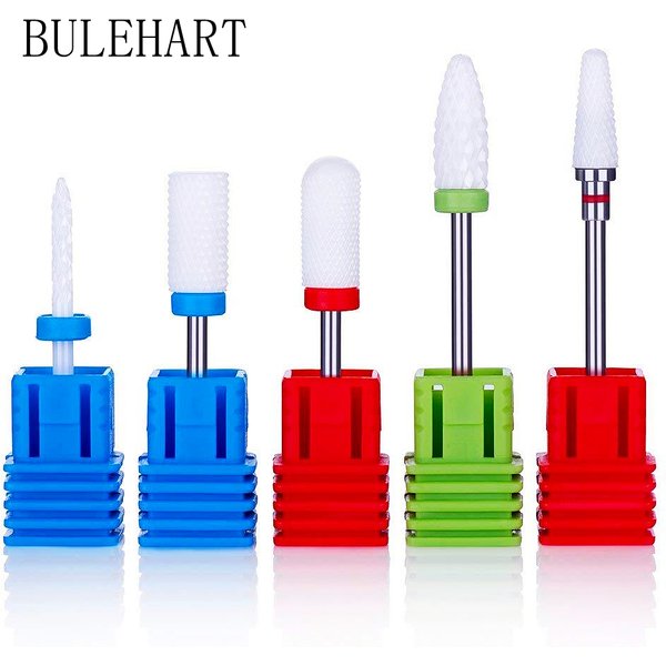 Fraise en céramique pour manucure, 5 pièces, pour enlever le vernis Gel, forets à ongles, Machine électrique, accessoires, outil