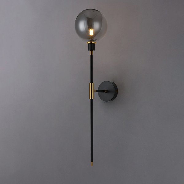 Applique murale Led moderne en forme de haricot magique, boule de verre en fer noir, pour salon, chambre à coucher, Loft, luminaires de chevet nordiques pour la maison
