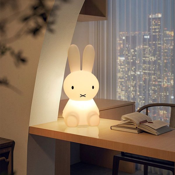 28CM Miffy Kawaii Kolorowa Lampka Nocna do Sypialni Sterowana Pilotem, Kreskówkowa Lampka Ambientowa, Uroczy Prezent, Zabawka