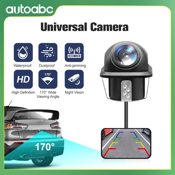 AUTOABC AHD 720P wasserdichte Auto-Rückfahrkamera, geeignet für BMW, Volvo, Mercedes Benz, Audi Universalkamera 175 °