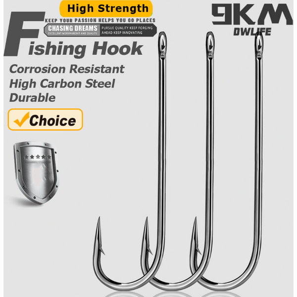 Hameçons de pêche Aberdeen 9KM à longue tige pour appâts vivants, hameçons légers en fil métallique pour la pêche au crappie, au panfish et en eau douce