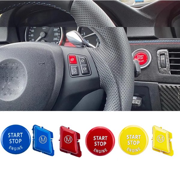 Auto-Lenkrad M Alphabet-Modus & START-Stopp-Motortaste passend für BMW 3er E90 E92 E93 M3 2007–2013 Ersatz