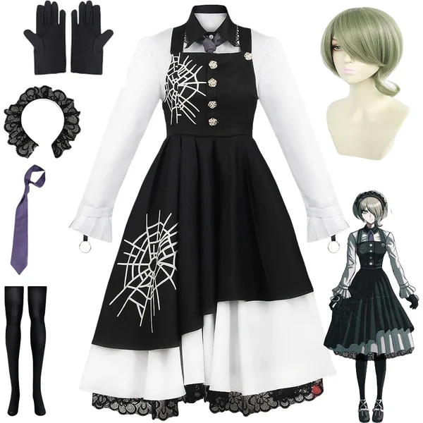 Tojo Kirumi Cosplay Dress Game Danganronpa V3 Tojo Kirumi Cosplay Costume Wig Uniform Maid Outfit Halloween Costumes for Women