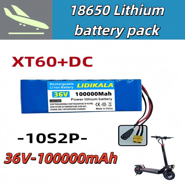 10S2P 36V 100000mAh 18650 Lithium-Akku 500W 36V Elektroroller-Akku 10s2p 36V Batterie